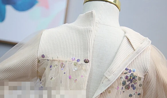 2018 wholesale Autumn Girls 90-140 children clothes Korean version Western style beautiful sweet Sequin princess dress Y2898 | Детская