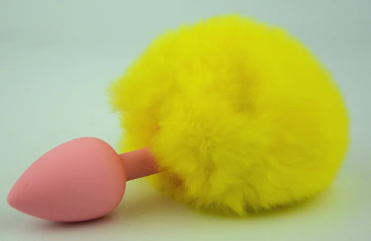 Мини лиса хвост Анальная пробка розовый Силиконовый маленький кролик buttplug
