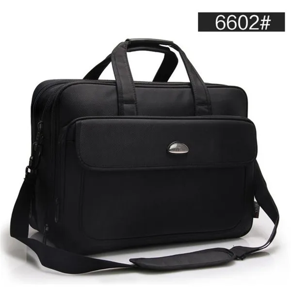 6602-Black Классический Большой Вместительный деловой мужской портфель, роскошные Брендовые мужские сумки, повседневные 17 дюймовые сумки для ноутбука, многофункциональная дорожная сумка - Цвет: 6602-Black