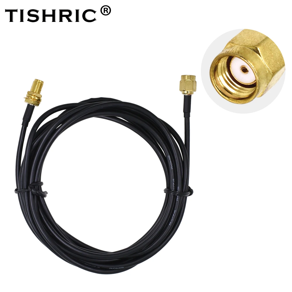 TISHRIC позолоченная Чистая медь папа-мама Антенна RG174 RP-SMA удлинитель WiFi Wi-Fi 3 м маршрутизатор WLAN