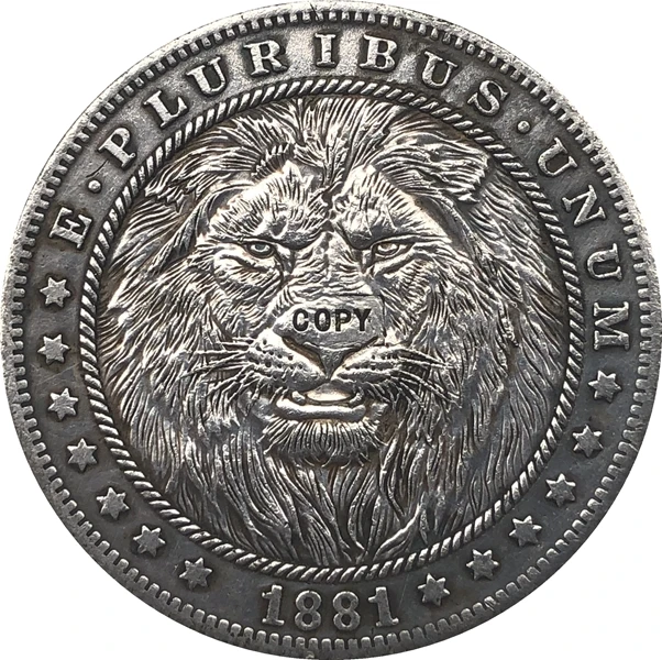 Hobo Nickel 1881 CC копия монеты доллара США Моргана 117|Безвалютные монеты| |