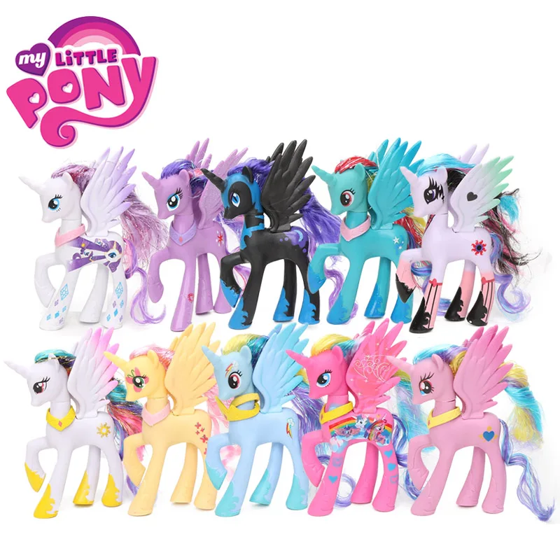 15 стилей 14 см игрушки My Little Pony Принцесса Селестия Луна Пинки Пай Радуга Дэш ПВХ Фигурки сумеречный единорог модель куклы