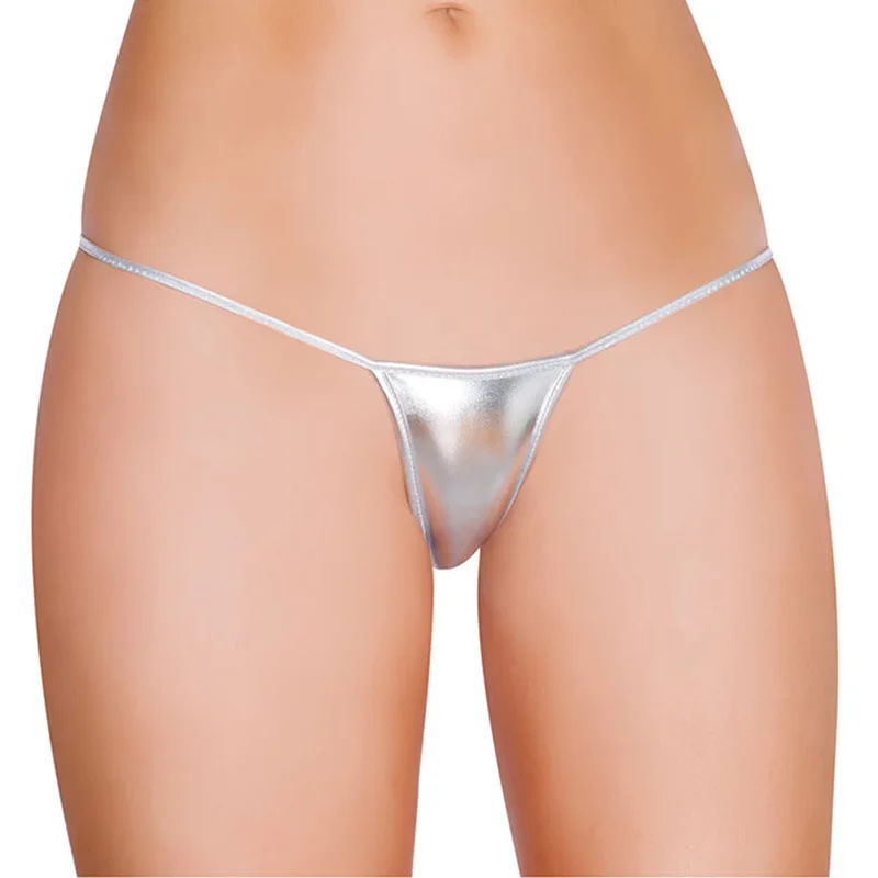 Эротическое нижнее белье размера плюс, женские стринги и стринги, сексуальное нижнее белье, кожаные трусики с вырезами, блестящие латексные сексуальные трусы, 5 цветов