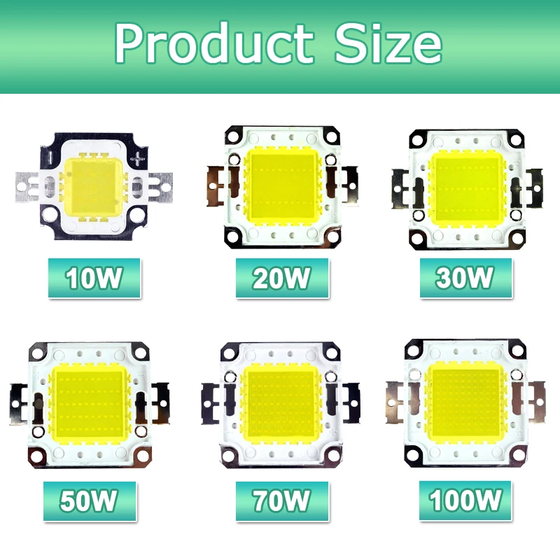 LED Lamp Chip 10W 20W 30W 50W 70W 100W DC 10V-32V Integrated chips SMD For Floodlight Spotlight Warm Cold White | Освещение
