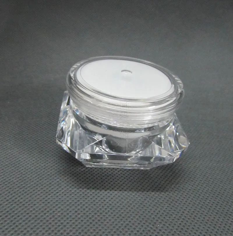 15g lot diamond shape acrylic cream jar, plastic 0.5 ounce cosmetic jar, acrylic bottle Plastic bottles