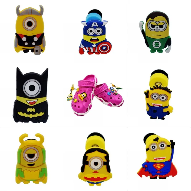 8 шт./компл. детские сандали с героями мультфильмов миньонами шармами садовыми