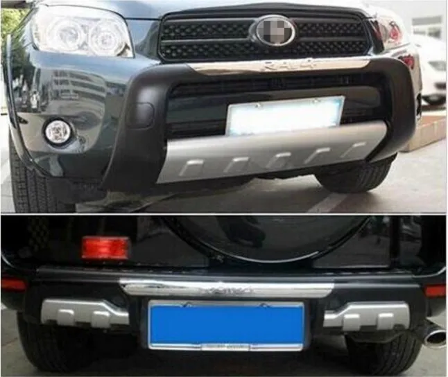 2009,2010, 2011 RAV4 хромированный Передний+ задний высококачественный пластиковый бампер из алюминиевого сплава до и после украшения