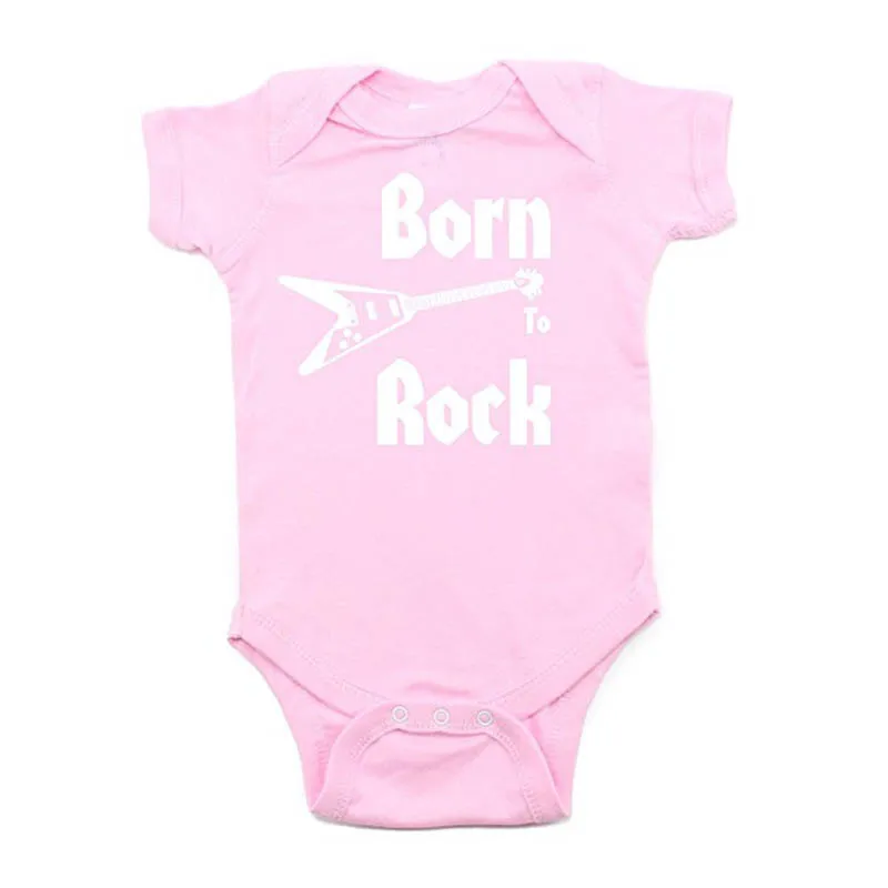 Золотой YSCULBUTOL Born to Rock группа-гитара Rockstar детский Цельный боди с коротким рукавом - Цвет: Золотой