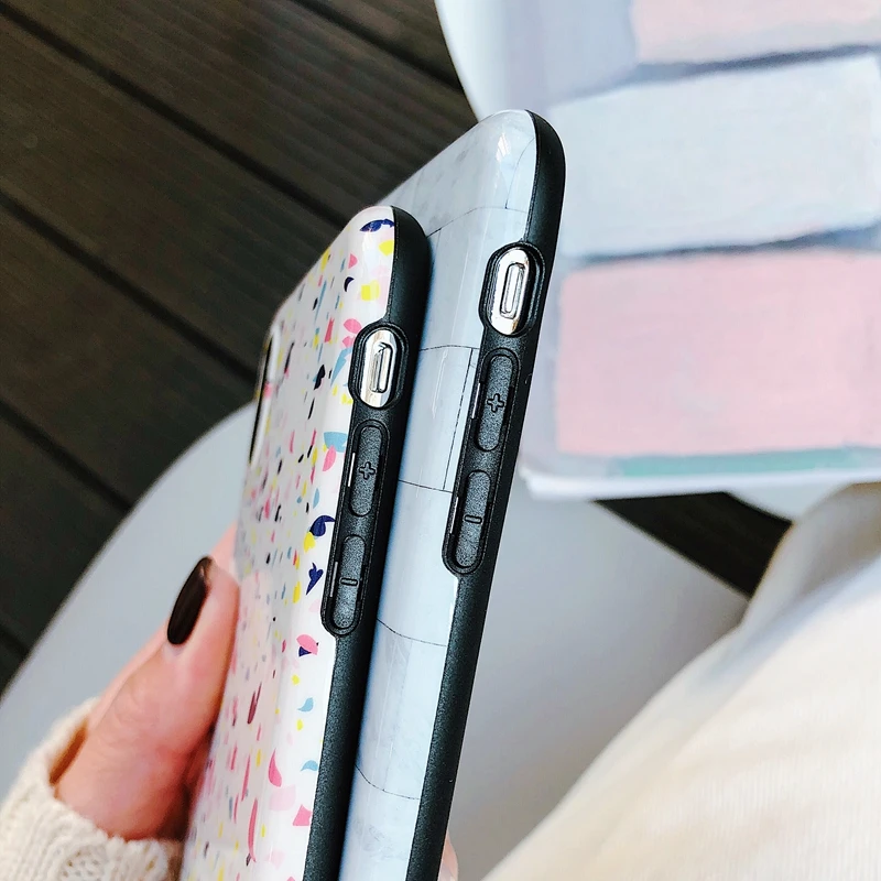 Чехол для iphone x с цветочным рисунком и керамической плиткой Жесткий 6 6s 7 8 9 plus xs xr max