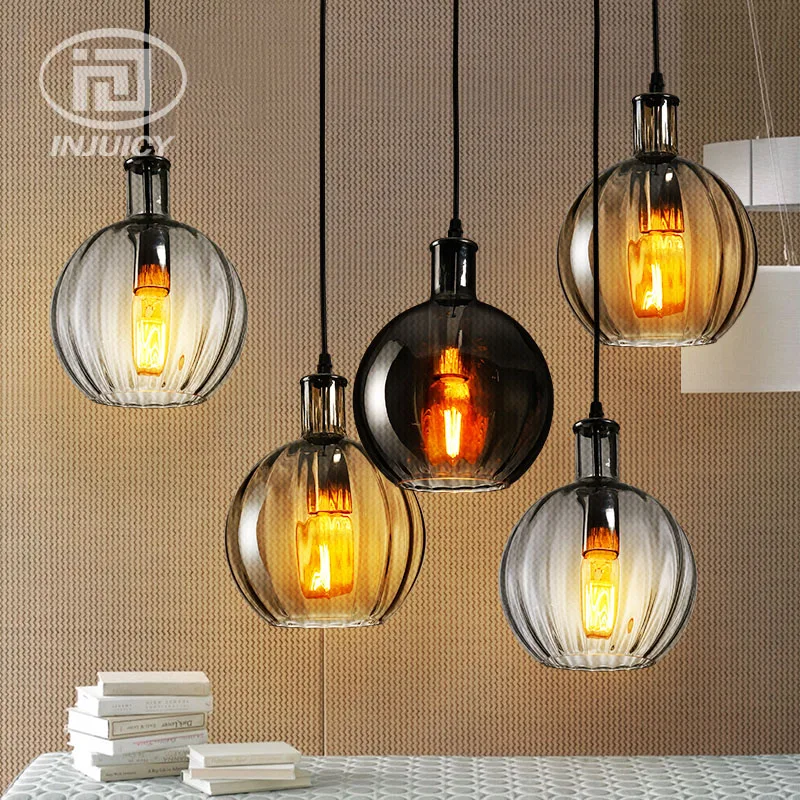 Лофт винтажный скандинавский простой ретро цветной стеклянный светильник