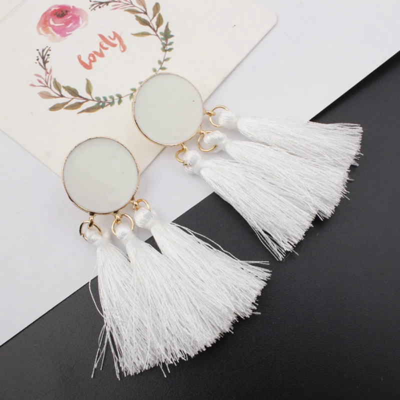 2018 новый черный boho кисточкой серьги для женская Мода jewelry красный чешские jujia