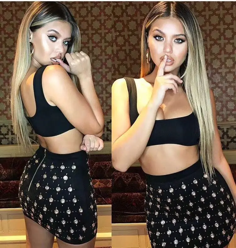 Summer Fashion Sexy Tank 2 Piece Bandage Dress 2018 Knitted Elastic Bodycon Party | Женская одежда