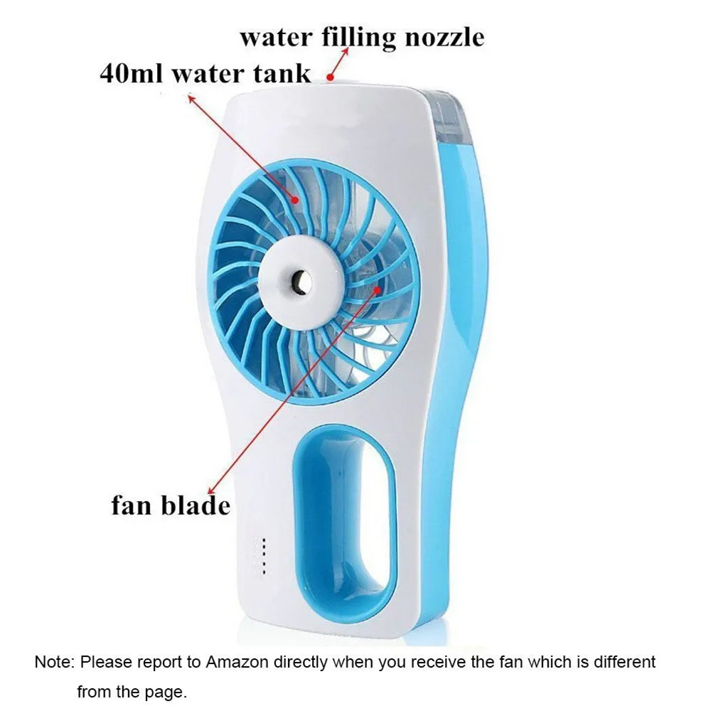 구매 휴대용 미니 연무 팬 내장 충전식 USB 팬 홈 오피스 및 여행용, 핸드 헬드 개인 냉각 미스트 가습기