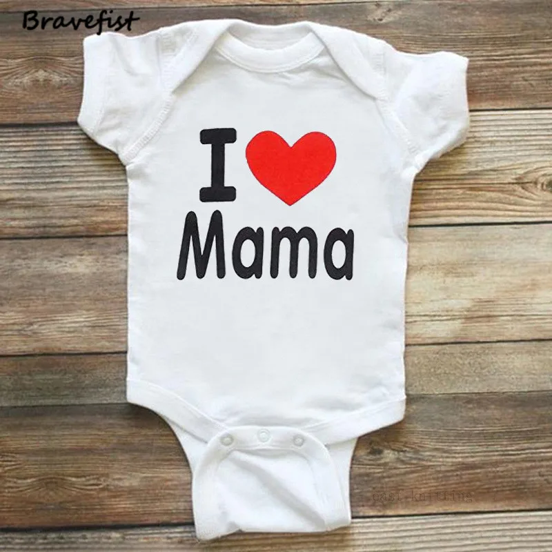 I Love Mama Модные дизайнерские боди для новорожденных от 0 до 24 месяцев летние детские Комбинезоны I Love Mama Papa Love Me на ваш выбор, верхняя одежда для младенцев - Цвет: I Love Mama