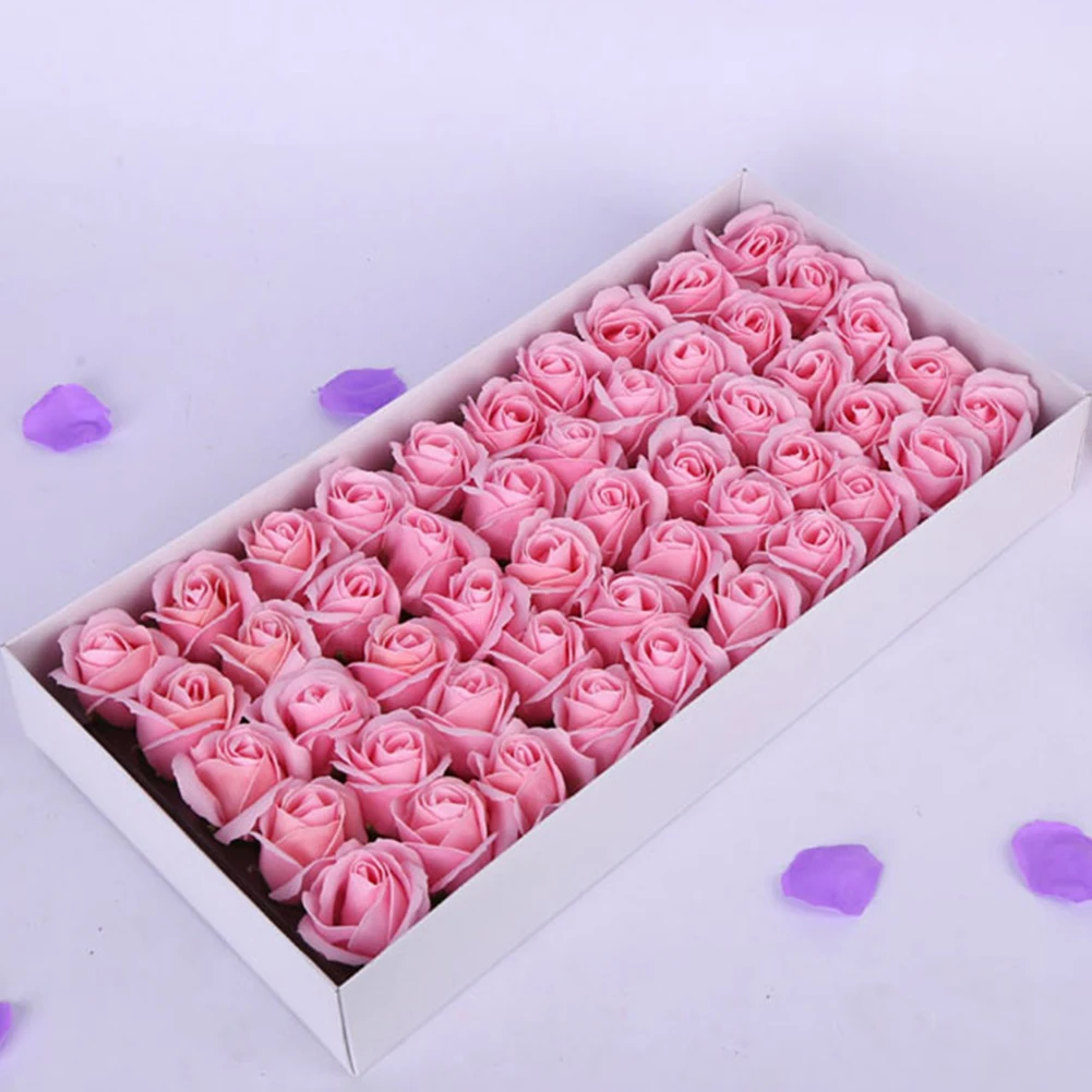 50PCS Three Layer DIY Simulation Rose Soap Flower Romantic Crafts Handmade Wedding Home Petal No Base Ornaments Decoration | Дом и сад