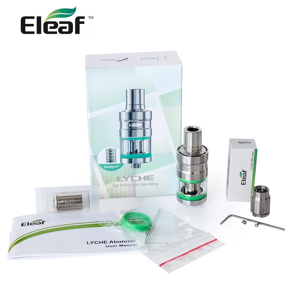 Большая распродажа! Электронная сигарета eleaf Lyche атомайзер w/5 шт. двойная катушка подарок или 1 РБА головка подарок боковое наполнение простота использования Лучшая цена - Цвет: ss with rba