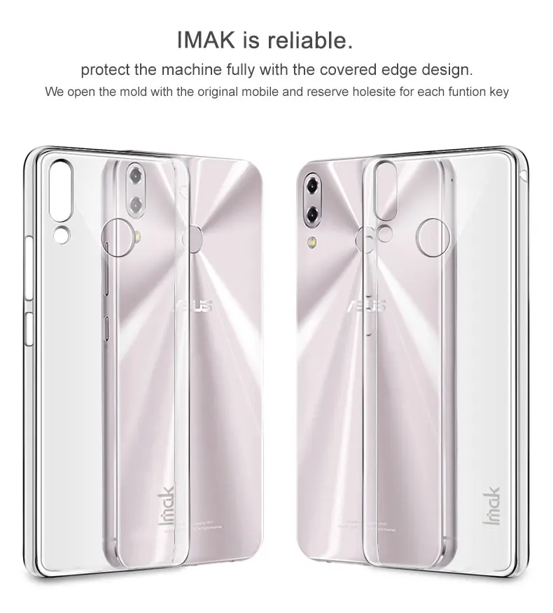 Для ASUS Zenfone 5z ZS620KL чехол IMAK Прозрачный износостойкий ПК Жесткий чехол с кристаллами для ASUS Zenfone 5 Ze620KL