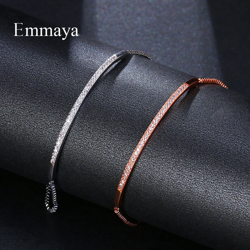 Регулируемый браслет EMMAYA для женщин Браслет слайдер с блестящими фианитами