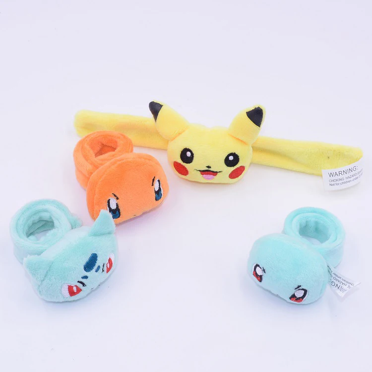 Мягкое детское кольцо Pikachu браслет на запястье с металлической памятью
