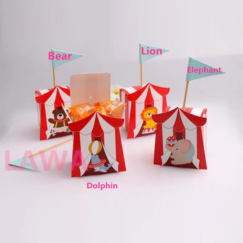 

20 pcs Cute Animals Candy Boxes Birthday boy girl party decorations kids gifts baby shower favor flag favor Party souvenir