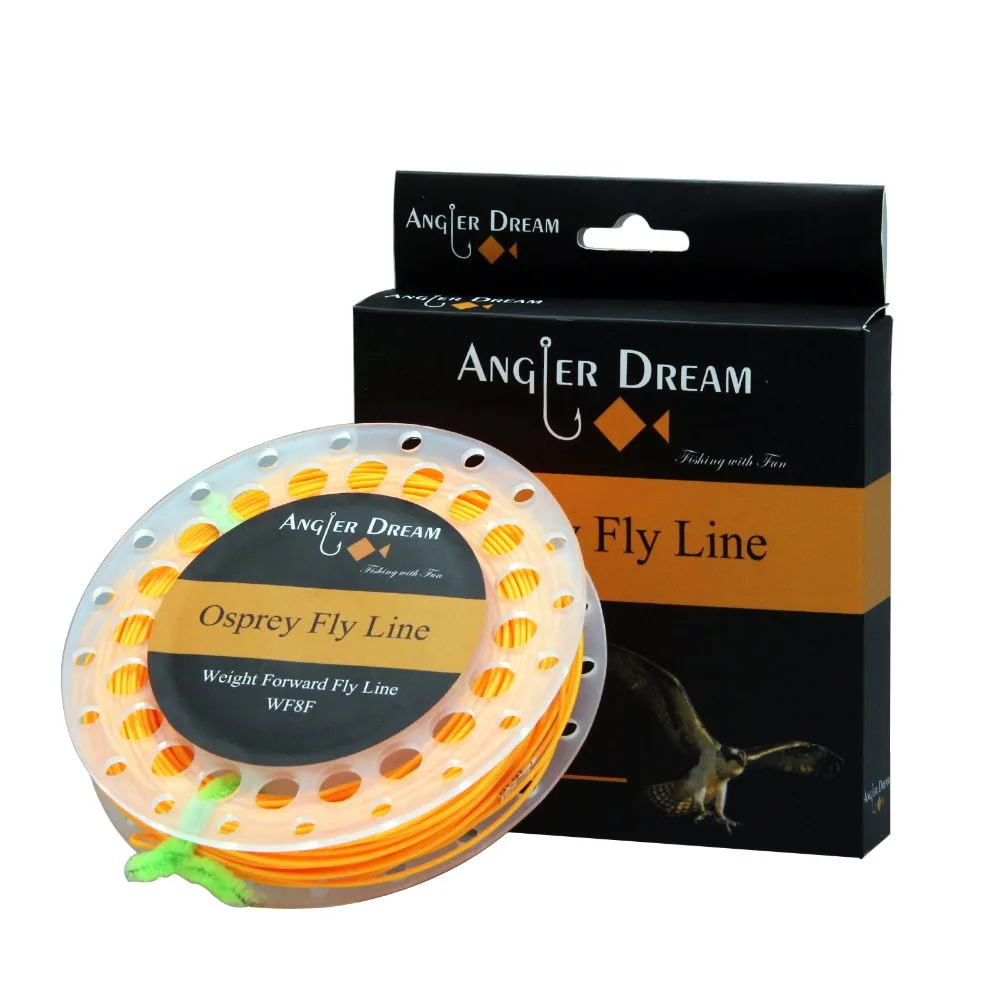 

Angler Dream Fly Line WF 1/2/3/4/5/6/7/8/9 F Weight Forward Floating Orange Fly Fishing Line with 2 Welded Loops with Spool