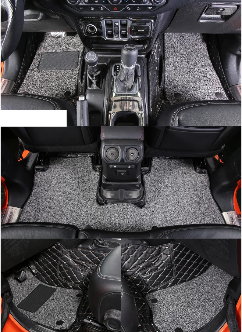 Lsrtw2017 волокна кожи провода петли салона автомобиля коврик для jeep wrangler JL