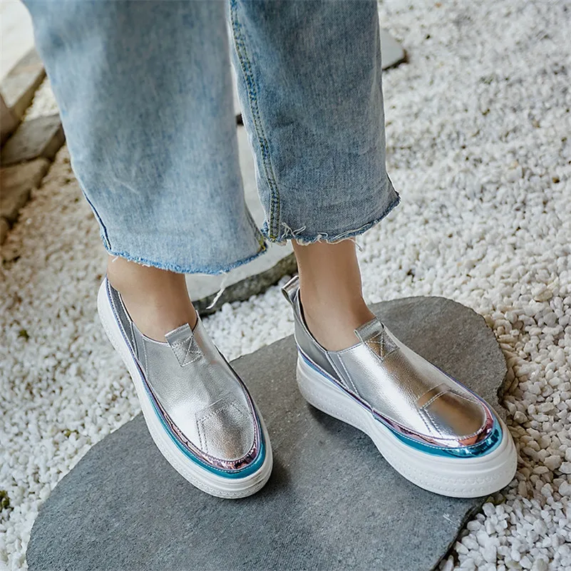 FEDONAS/сезон весна-лето женская спортивная обувь на плоской платформе с круглым