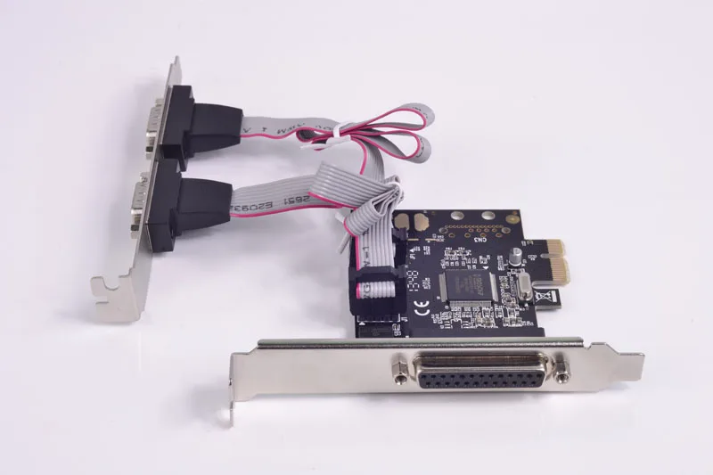 Серийная фотография PCI E к 2 портам s + параллельная карта контроллера с 1 портом