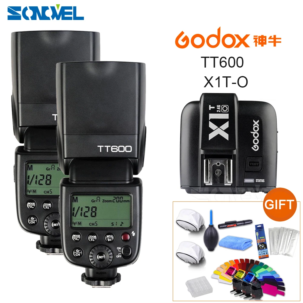 2x Godox TT600 2 4G Беспроводная вспышка для камеры Speedlite + X1T O TTL 1/8000s беспроводной
