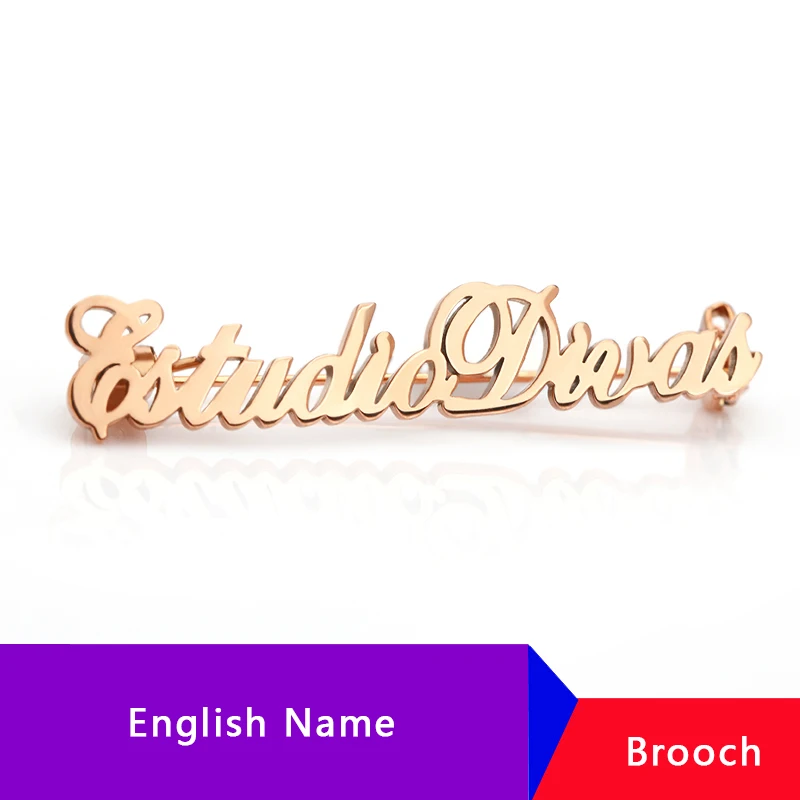 Пользовательское имя брошь Bijoux Femme из нержавеющей стали персонализированное имя брошь на заказ ювелирные изделия для женской одежды и аксессуаров