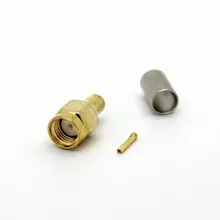 20 шт. позолоченный RP SMA штекер jack обжимной для RG58 RG142 LMR195 прямой