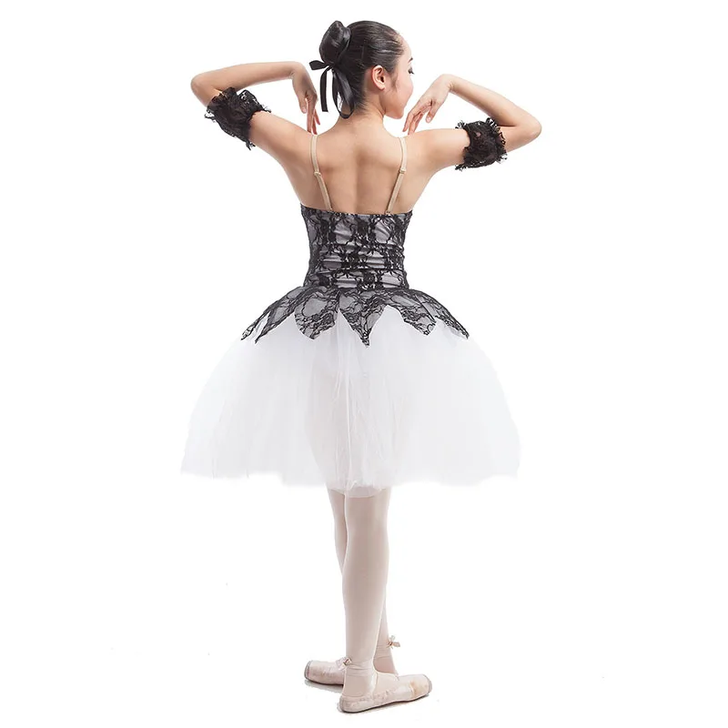 Новая Элегантная романтичная Женская балетная пачка Черная кружевная белая
