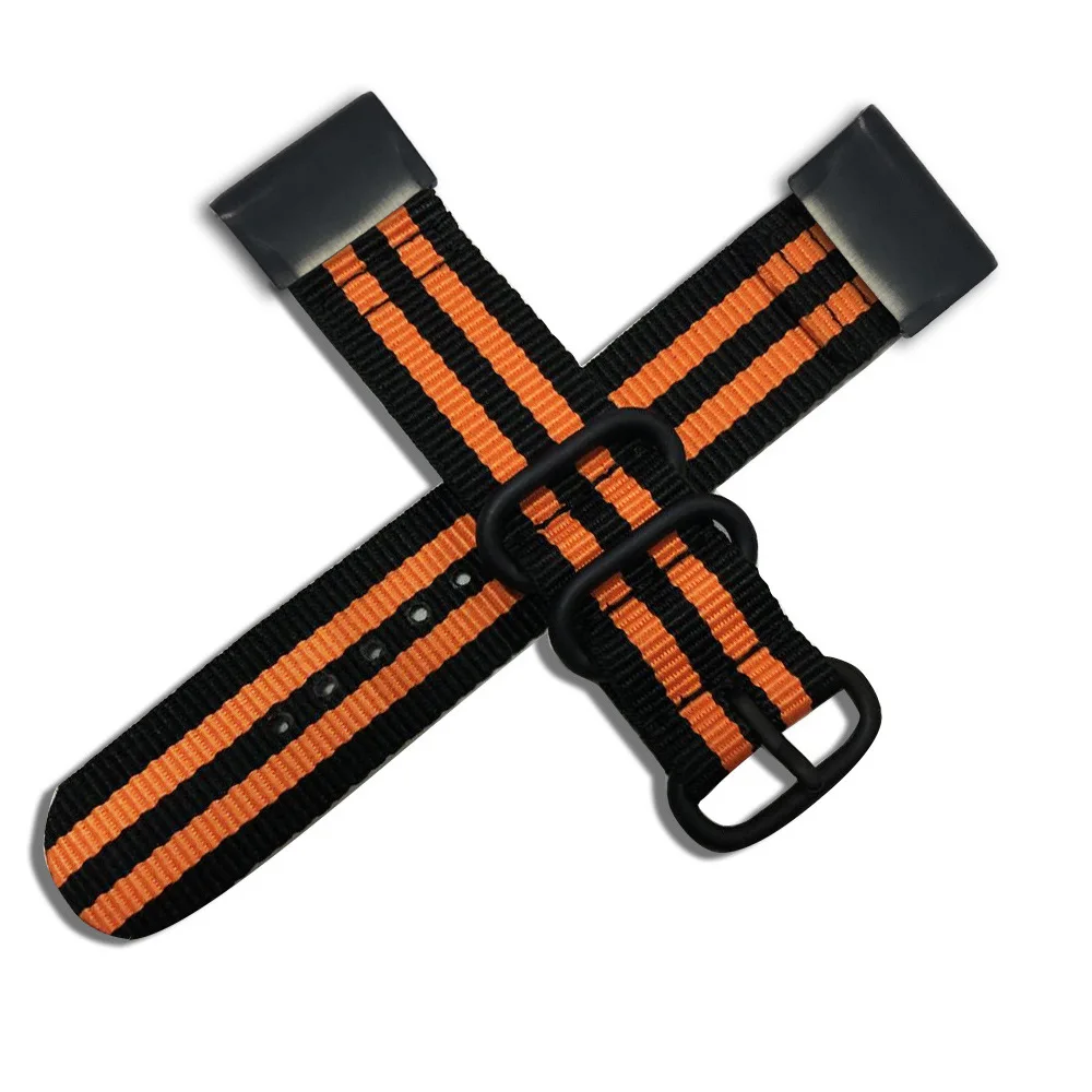Black Orange Quick Fit нейлоновый ремешок для наручных часов для Garmin Fenix 5X/5X Плюс/Fenix 3/3 HR Fenix 5 5S плюс спортивный браслет на запястье 20 мм/22 мм/26 мм Размер ремешка - Цвет ремешка: Black Orange