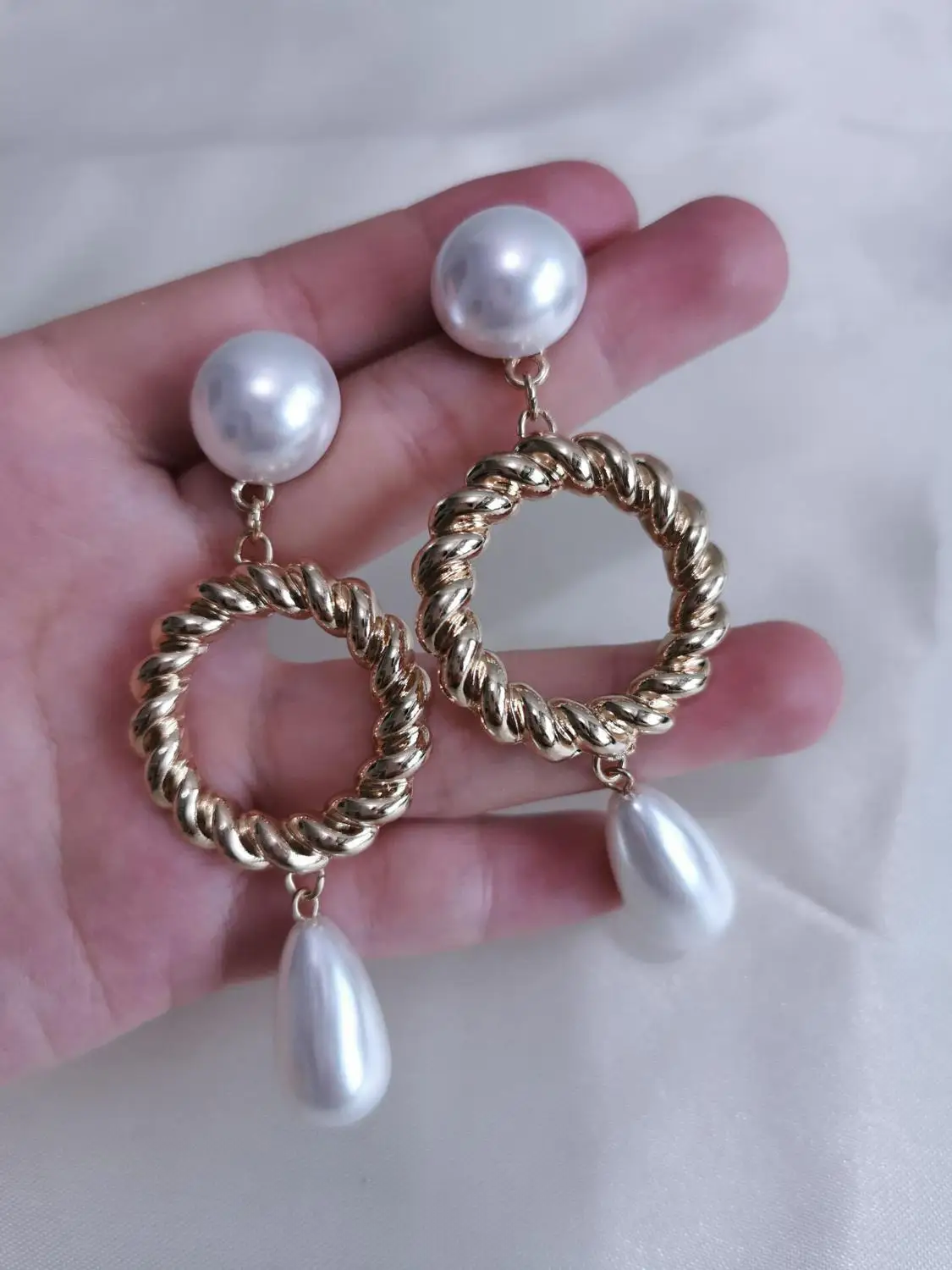 Glam ретро серьги-капли с искусственным жемчугом и вырезами, золотые модные трендовые Brincos runway Boucle d'oreille, корейский стиль