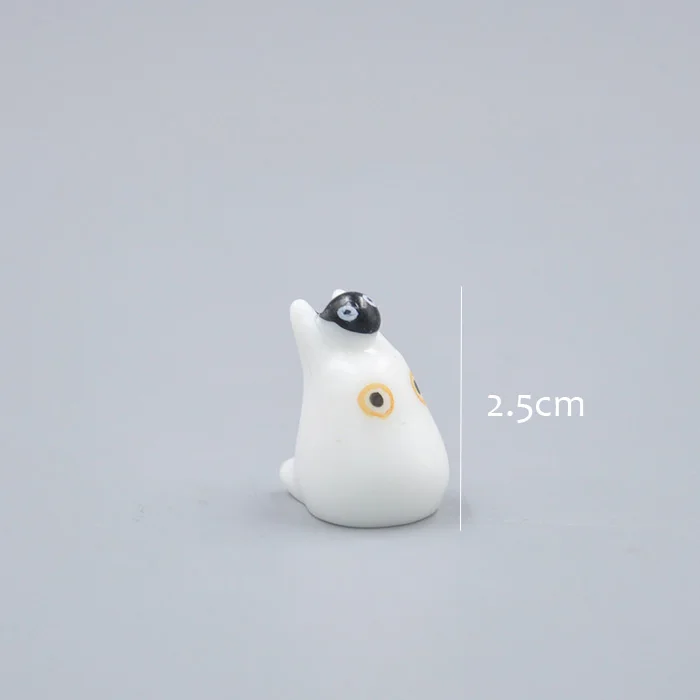 white totoro BAIUFOR миниатюрные животные Мультяшные девушки милый Тоторо Фигурки фигурки мини садовый Декор DIY ландшафт с террариумом фигурки - Цвет: white totoro