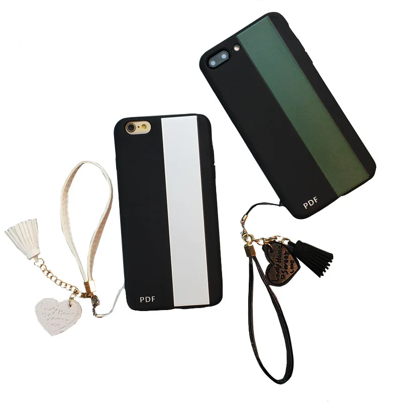 Tassel Wrist Strap Lanyard 6s Soft Cover AppleX Mobile Phone Shell IPhone8plus Personality 7 Stripes | Мобильные телефоны и