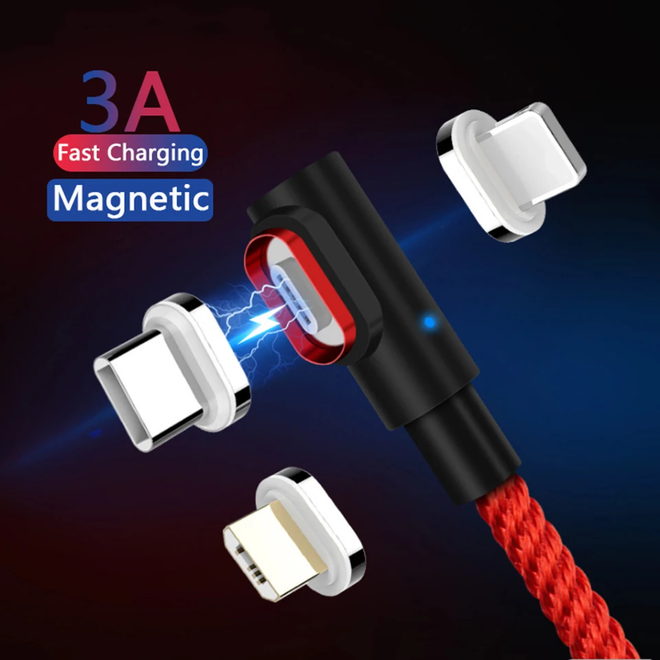 1 м 2 м 90 градусов Магнитный mi cro Usb кабель для зарядки Usb type C 3,1 кабель для быстрой зарядки для samsung Xiaomi mi 9T huawei P20 Lite