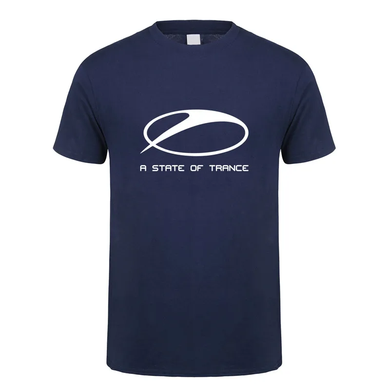 Navy Летняя футболка Armin Van Buuren A State Of Trance, мужские Модные футболки с коротким рукавом, хлопок, круглый вырез, музыка, DJ, футболка, DS-025 - Цвет: Navy