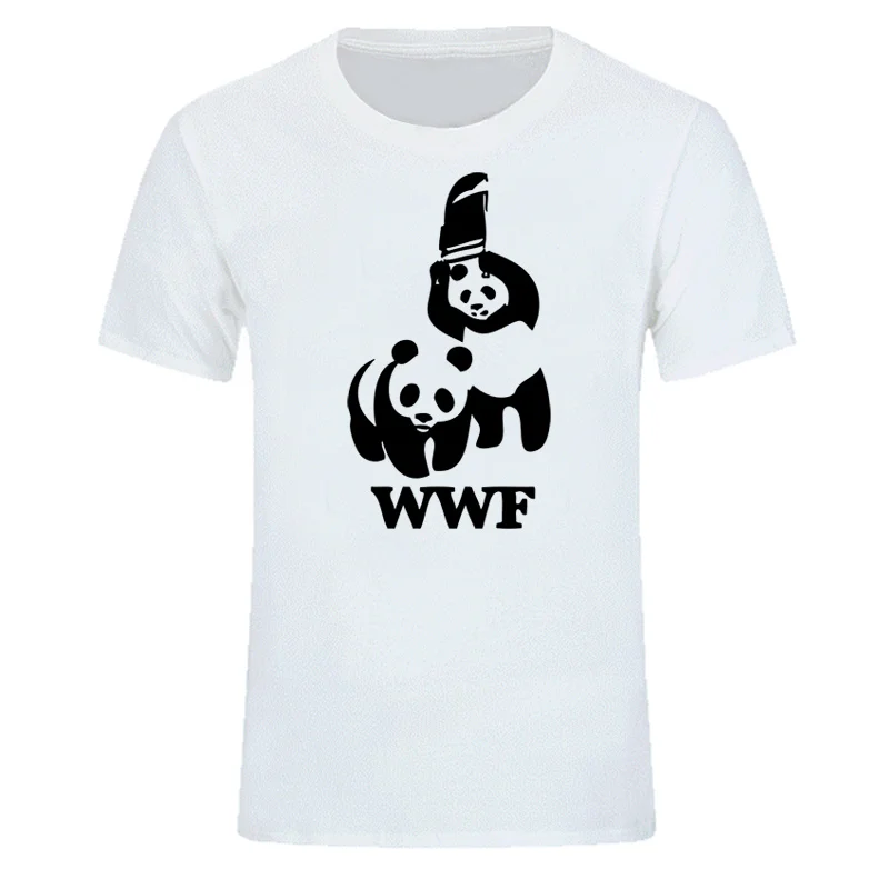 2019 WEWANLD WWF Wrestling Panda Comedy Short Sleeve Cool Camiseta T Shirt Men Summer Fashion Funny T-shirt