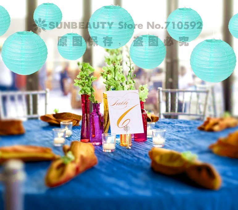 8pc Icing Blue (Mix 20cm 30cm) Chinese Paper Lanterns Decorative Balls Wedding Party Home Yard Garden Hanging Decor | Дом и сад
