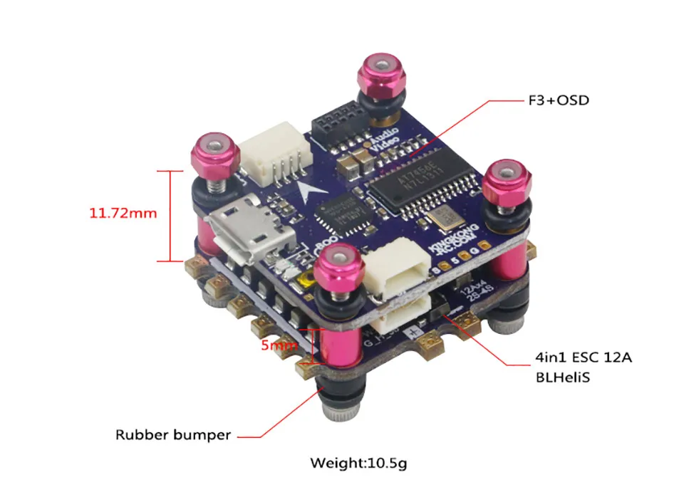LDARC KK для Flytower 20*20 V2 F3+ OSD 4в1 ESC 12A BLHeliS 20x20 мм для внутреннего бесщеточного FPV Racer Drone RC вертолет Квадрокоптер