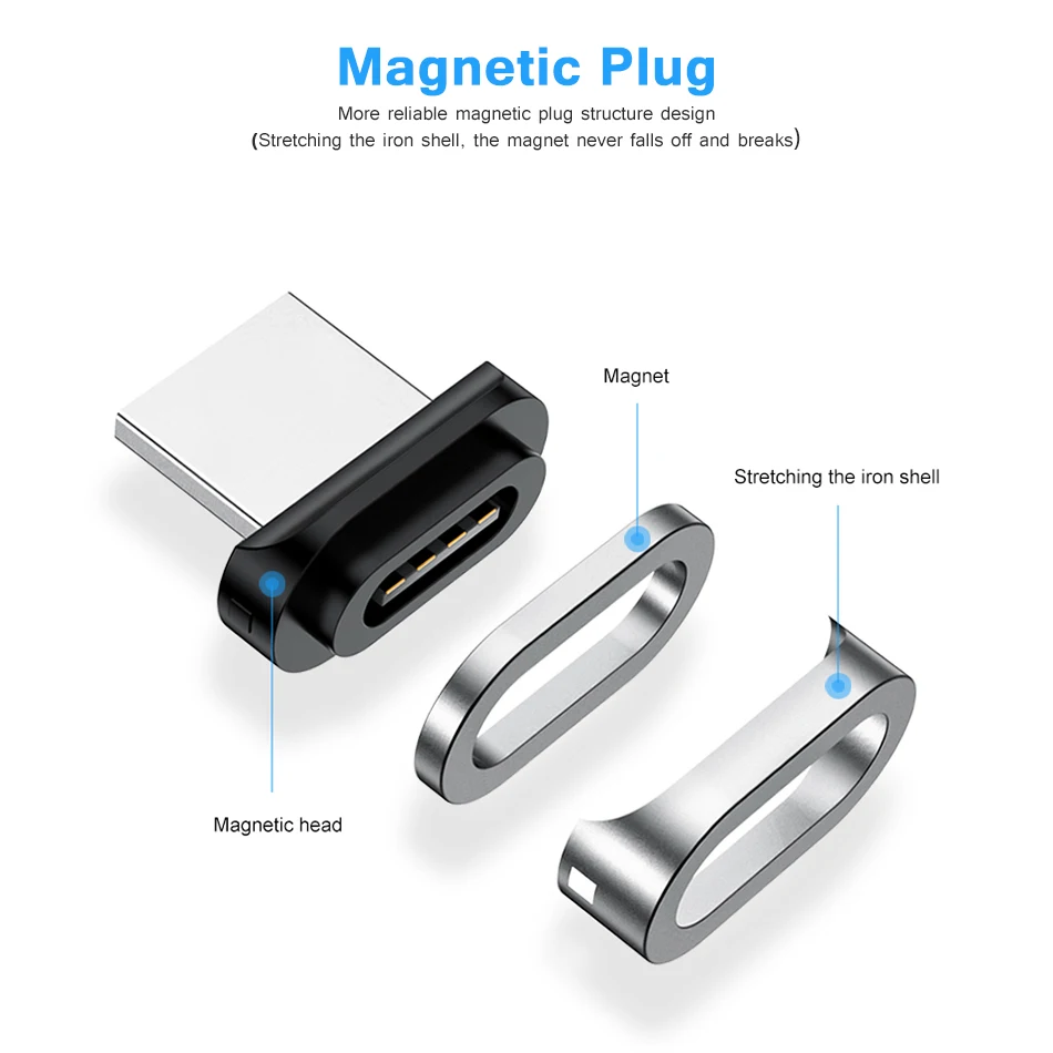 Магнитная Зарядка Тип C кабель для Android мобильный телефон быстро Зарядное