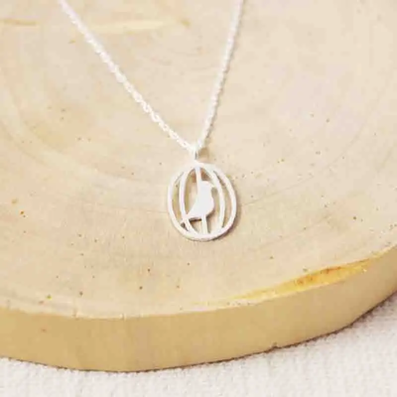 Оптовая продажа 30 шт. модное ожерелье с кулоном в виде милой птицы клетке