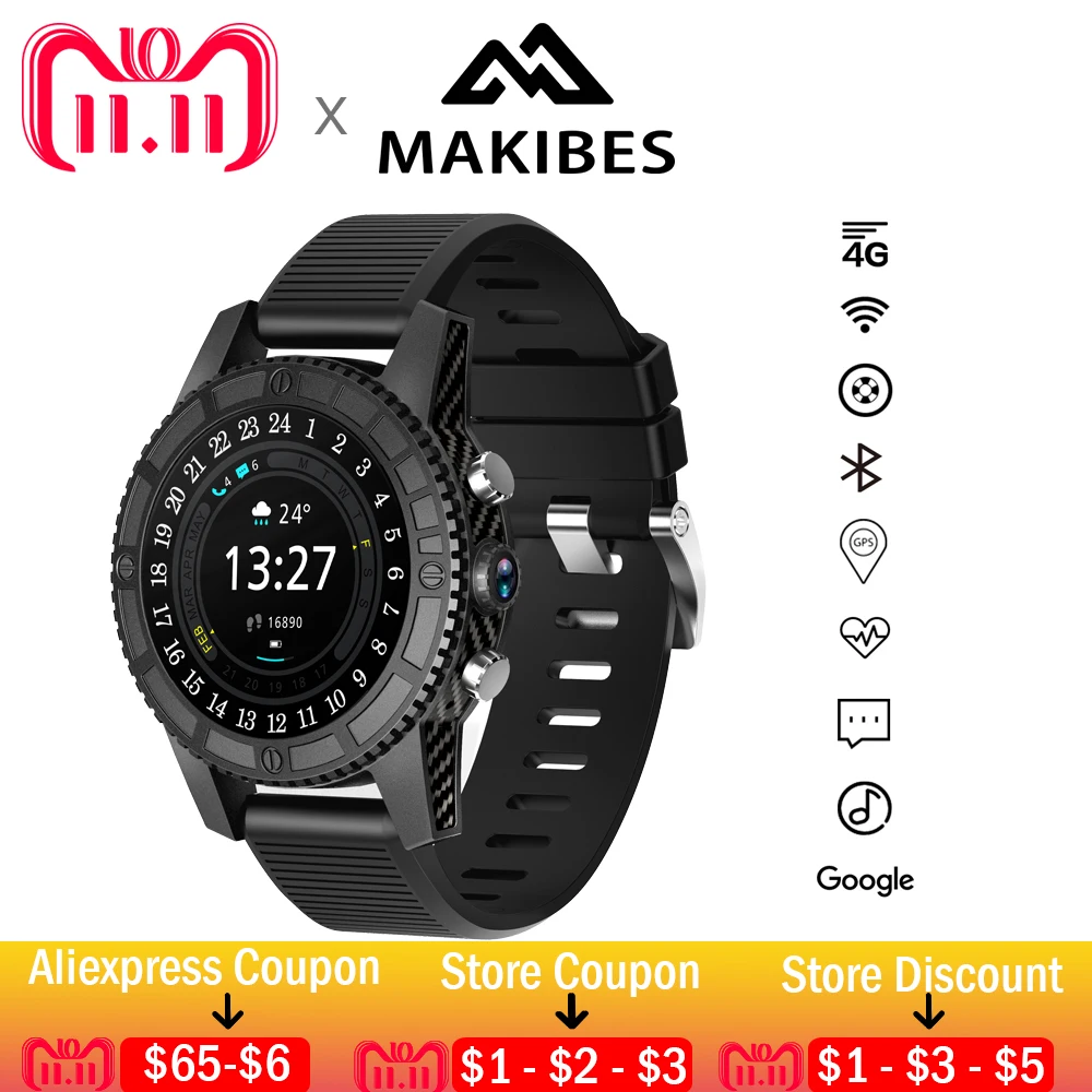 Makibes MK01 Смарт часы wifi 4G gps сердечного ритма Bluetooth четырехъядерный Google карта I7