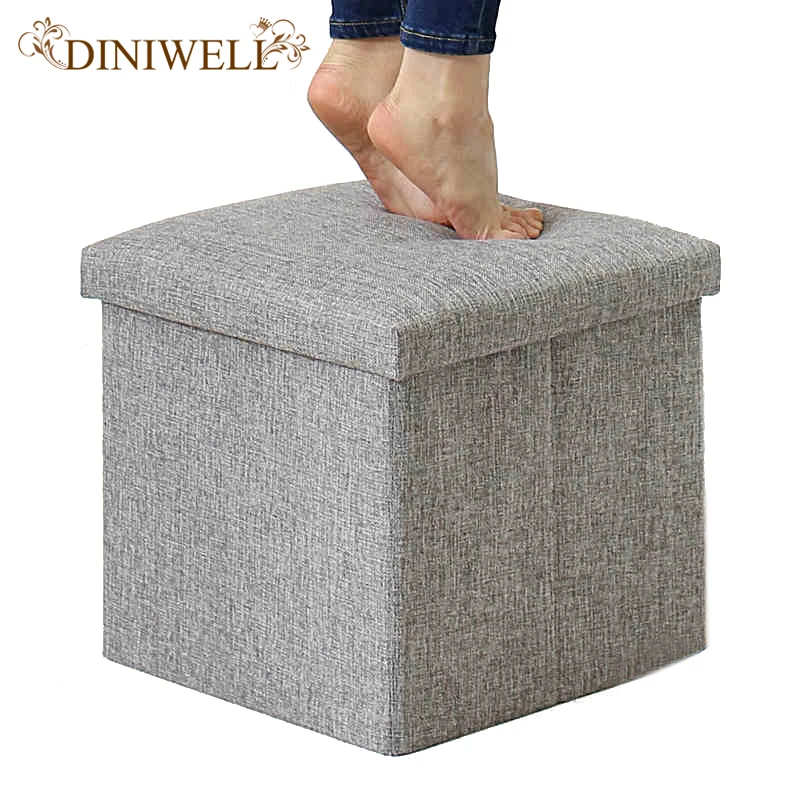 Квадратная льняная коробка для хранения одежды DINIWELL органайзер игрушечная