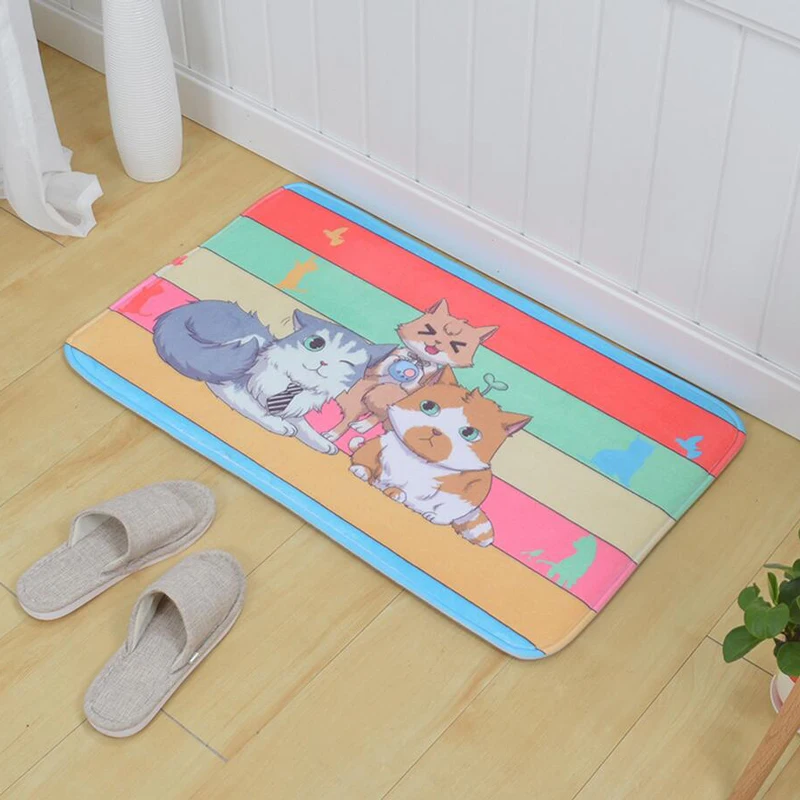 Коврики для ванной и кухни фланелевый ковер с рисунком животных симпатичных
