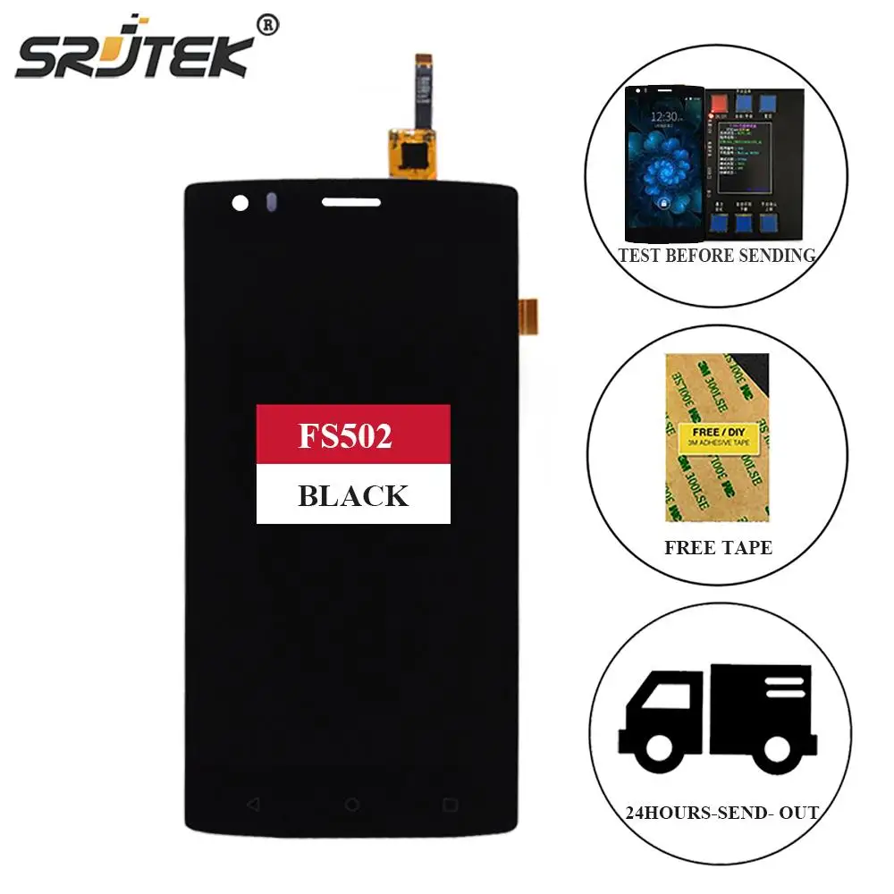 

Srjtek For Fly FS502 Cirrus 1 LCD Display Matrix + Touch Screen Digitizer Full Assembly 5.0'' For Fly FS502 FS 502 Black/White