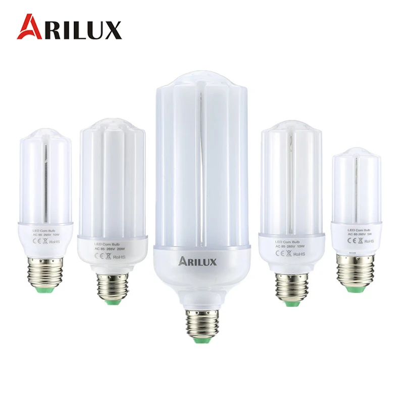 ARILUX светодиодный светильник E27 E14 5 Вт 7 Вт 9 Вт 12 Вт 15 Вт 20 Вт 25 Вт 5736 SMD алюминиевый без мерцания кукурузный светодиодный светильник AC 85-265 в