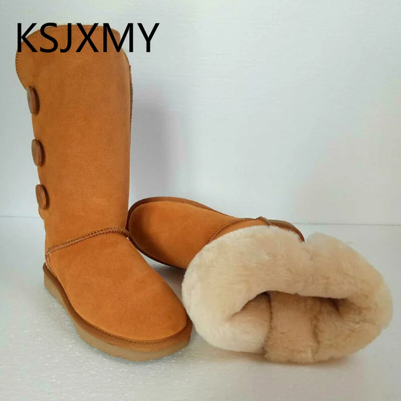 KSJXMY классические женские зимние ботинки короткие кожаные с черными каштановыми
