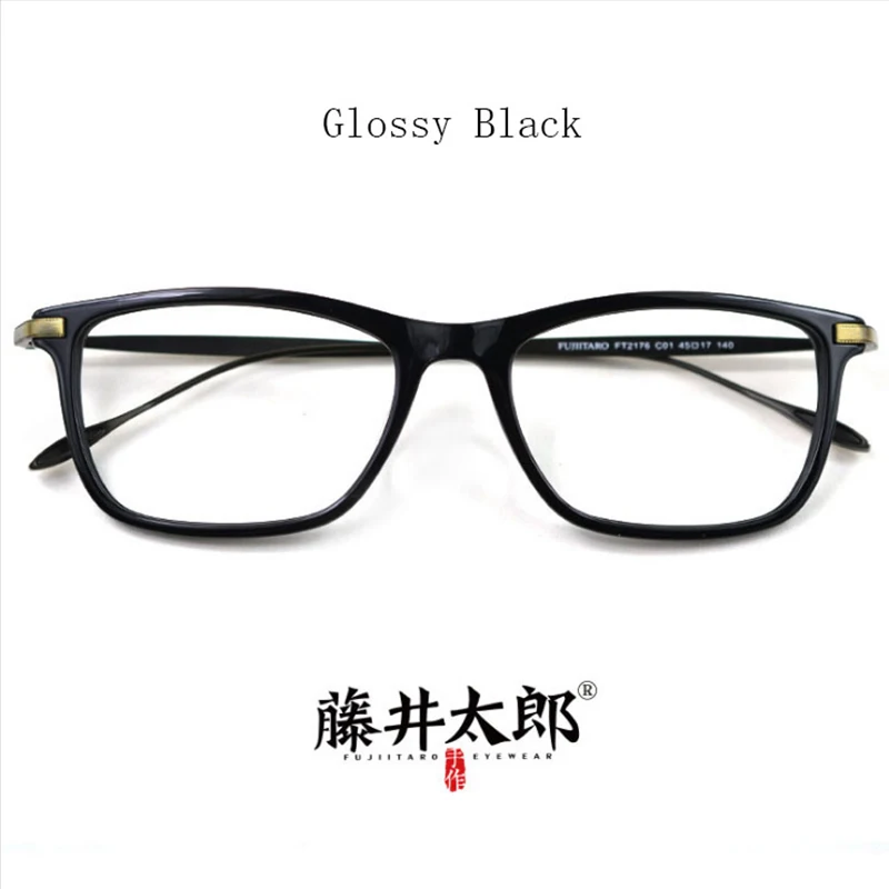 FT2176 Glossy Black TARO FUJII оправа для очков мужские и женские компьютерные оптические очки мужские прозрачные линзы Armacao Oculos de FT2176 - Цвет оправы: FT2176 Glossy Black